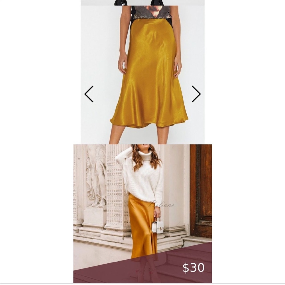 Gold satin skirt
